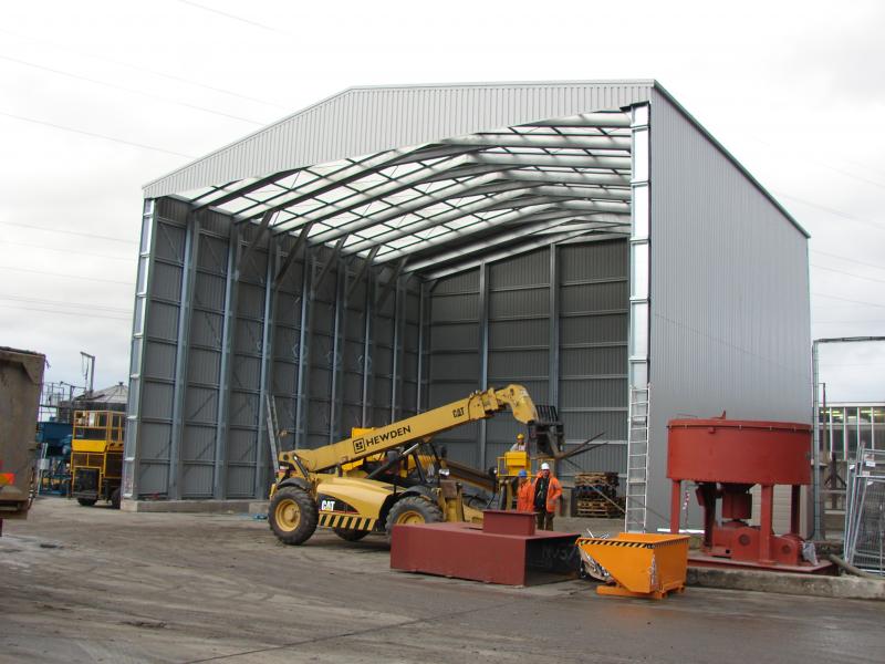 Waste treatment building just before commissioning
