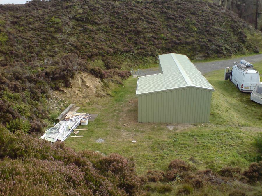 birds view of shelter, with small anex