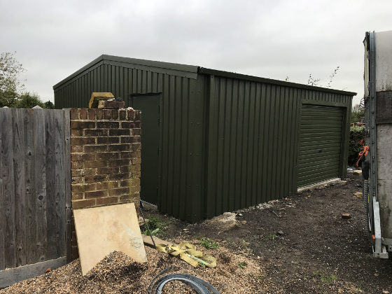 Small steel shed for a residential property