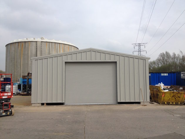 Storage building showing front roller door